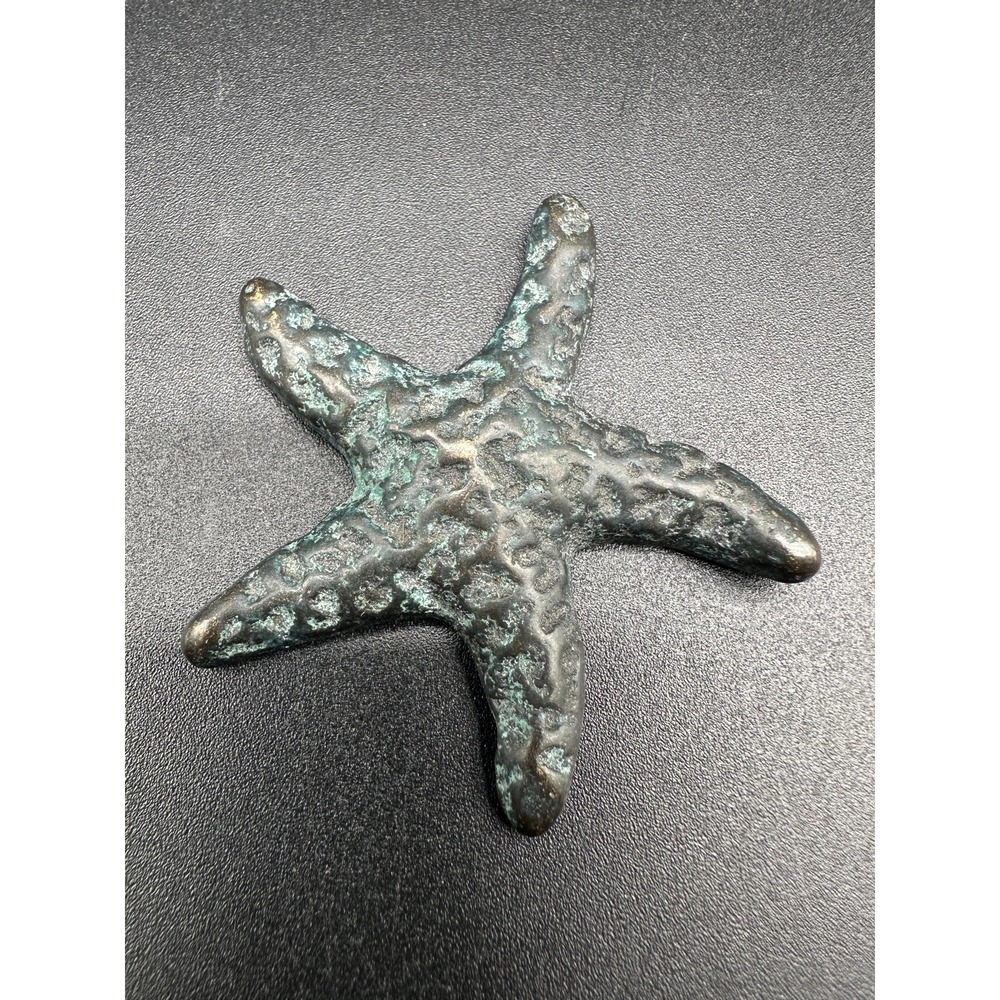 Vintage Bronze Starfish Figurine Verdigris Patina‎ Coastal Nautical Decor 2.25in